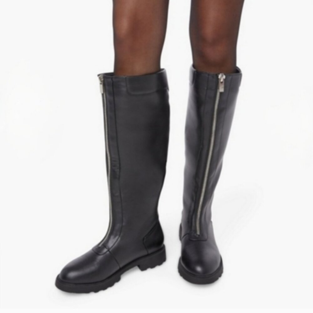 NWOT Justfab Briony Tall Combat Women's Boot Black Size 5.5 NWOT - Picture 1 of 7